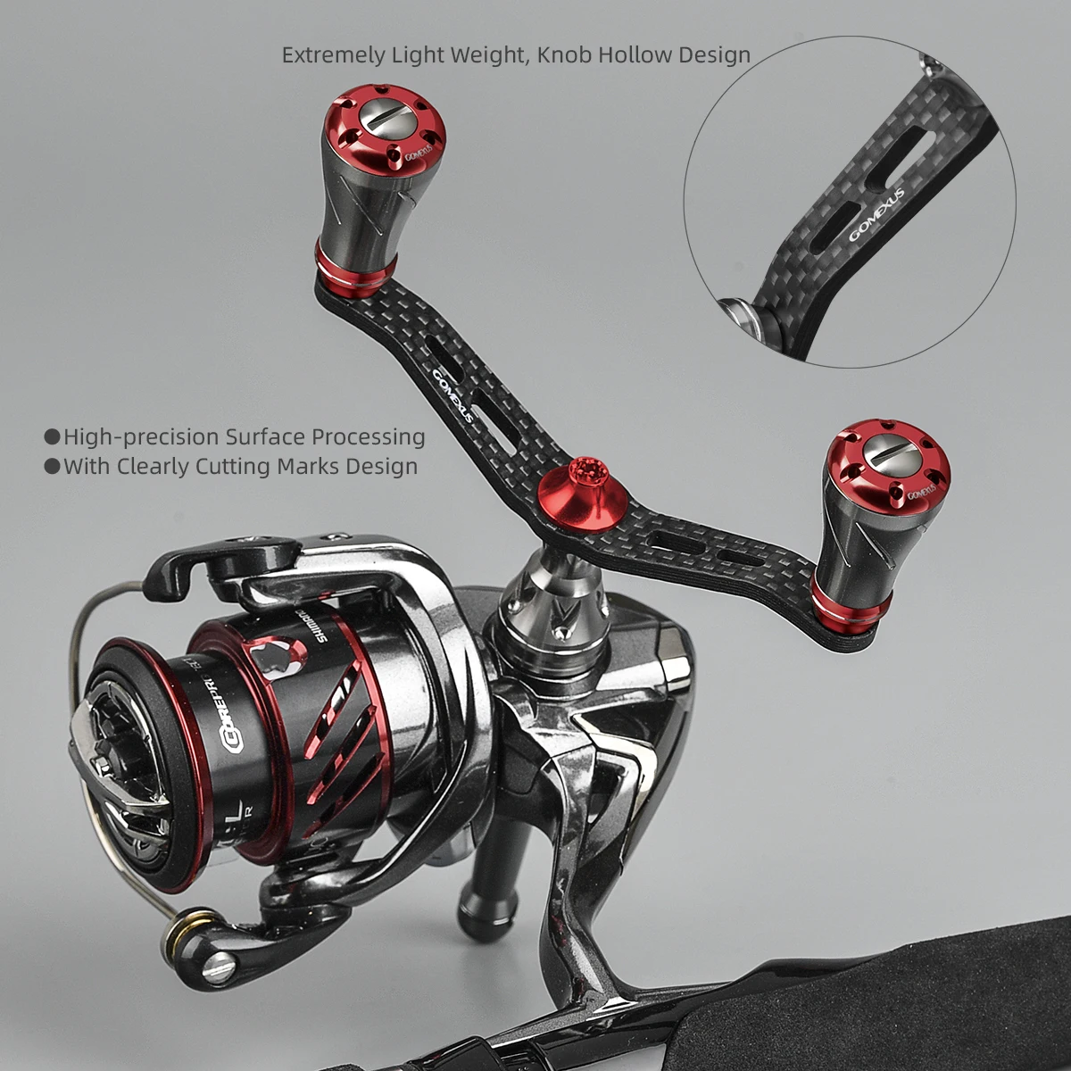Gomexus спиннинговая углеродная катушка ручка Eging для Shimano Vanford Stradic Twinpower 72 мм 98