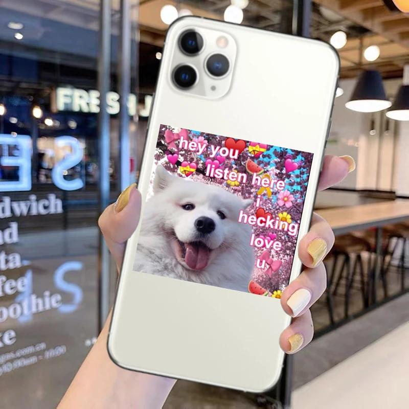 

Transparent Silicone Luxury Phone Case For iPhone XR XS MAX SE 6 7 8Plus Animal Cat and Dog Shell Cover For iPhone 11 12 Pro MAX