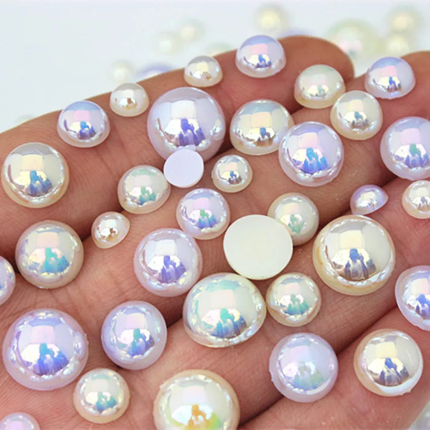 Разноцветные полукруглые поделки из жемчуга ABS искусственный жемчуг акриловые