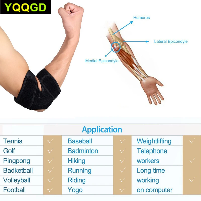 1 пара налокотник поддержки регулируемый бандаж неопрен рукав-артритная
