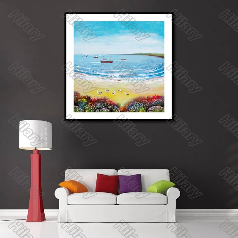 

Posters Abstract Round Lake Sea Flower Painting and Prints Wall Art Decoration for Living Room and Bedroom 2Pcs Frameles