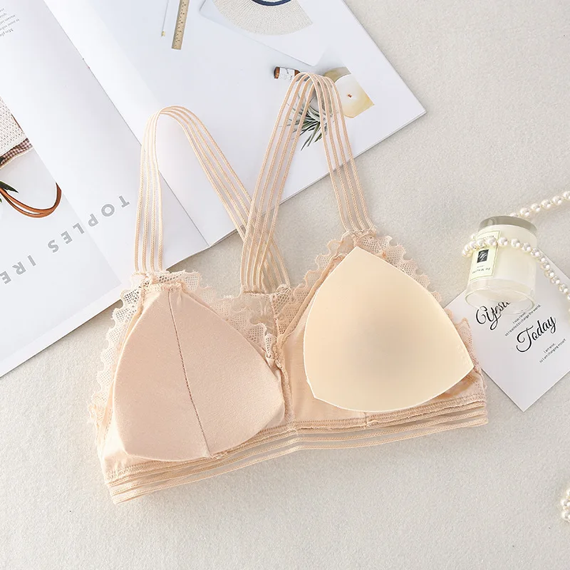 

Summer New arrival Sexy Lace Beautiful Back Wrap-around Strapless push up Bra Anti-Exposure women lingerie Gather Underwear