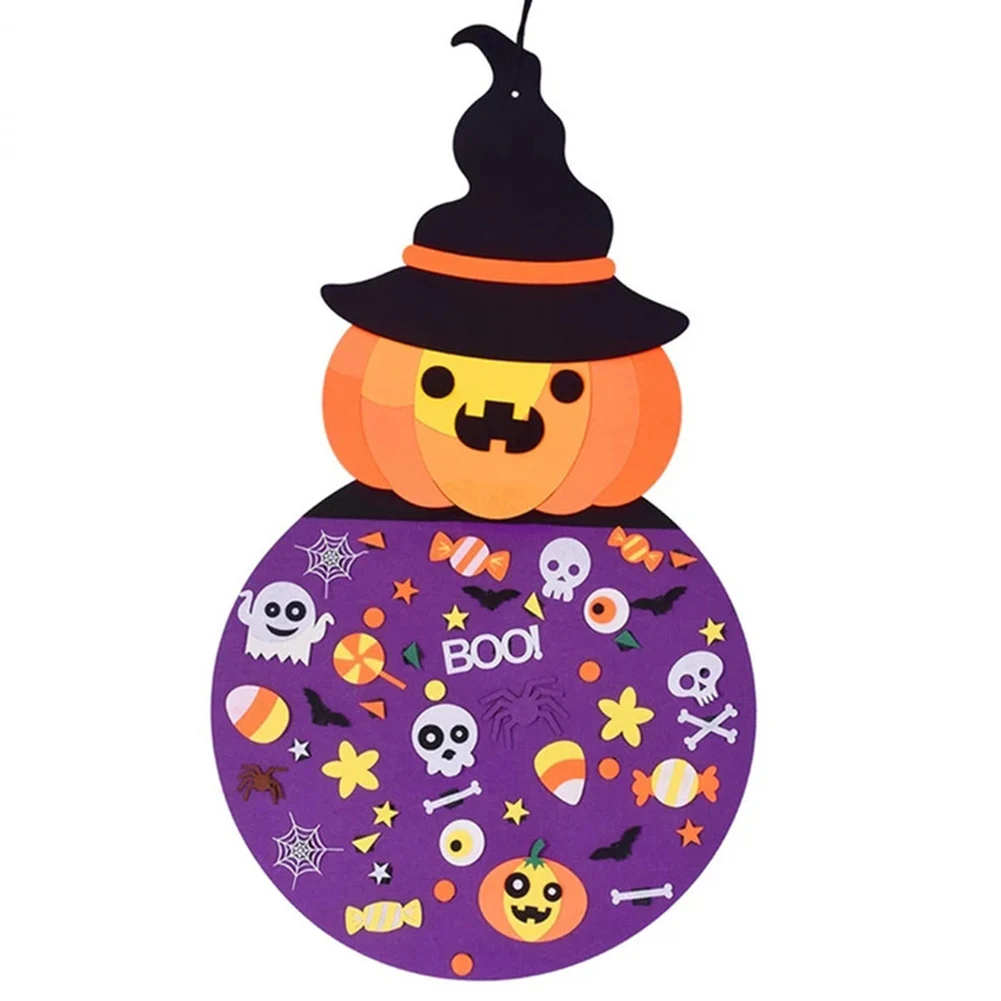 

New Hot Kids Halloween DIY Felt Craft Home Party Decoration Felt Halloween Pumpkin Witch USJ99