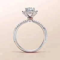 moissanite crown rings white gold plated s925 sterling silver wedding rings 1ct6 5mm women luxurious fine jewelry