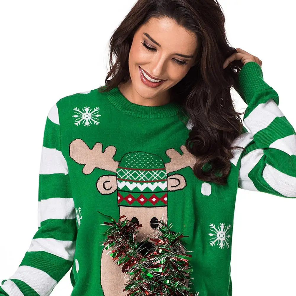 Рождественский свитер в европейском стиле рождественские женские свитера из