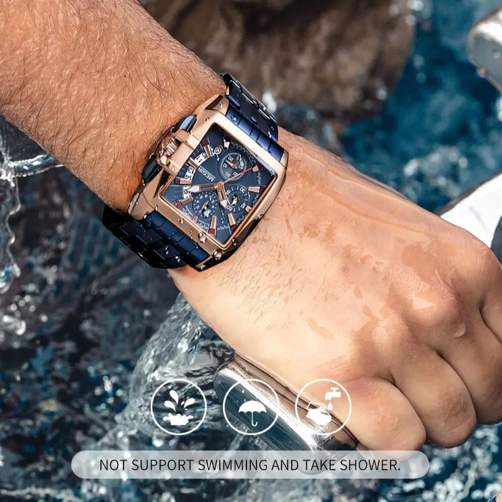 Часы Megir Мужские кварцевые с хронографом роскошные деловые водонепроницаемые