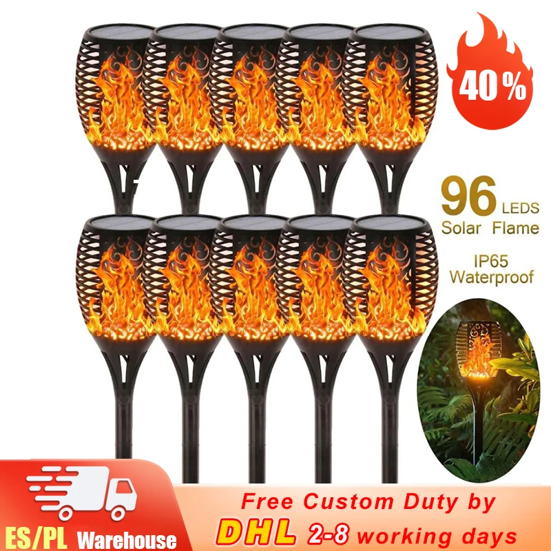 Водонепроницаемый светодиодный фонарик с мерцающим пламенем садовый