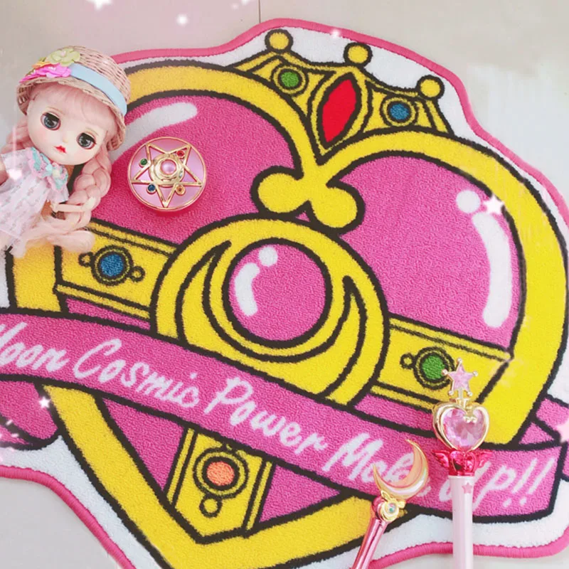 Напольный ковер в форме Сейлор Мун с кристаллами космического сердца коврик