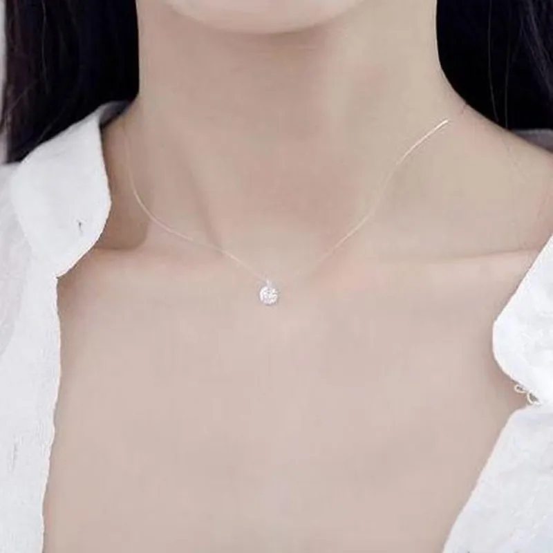 Ожерелья с кулоном из циркония ослепительное невидимое ожерелье хрустальной