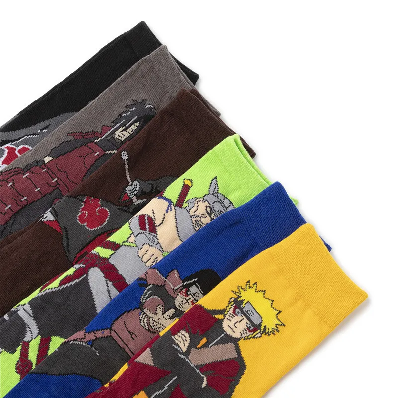 

Japanese Cartoon Design Hip Hop Tide Funny Socks Anime Ninja Cotton Socks Men Personality Happy Crew Skateboard Unisex Sokken