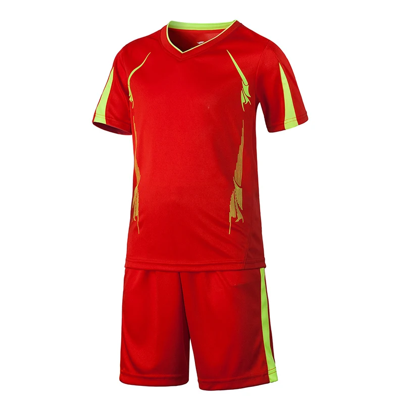 Kids Football Uniforms Kits Sports Soccer Jerseys+Pants Suit Short Sleeve Blank Training Suit Set for Children Boys