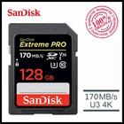 Карта памяти SanDisk Extreme Pro, U3U1 32 Гб 64 Гб 128 ГБ 16 ГБ Ultra, видеокарта sd SDXC SDHC carte sd для камеры, 256 ГБ