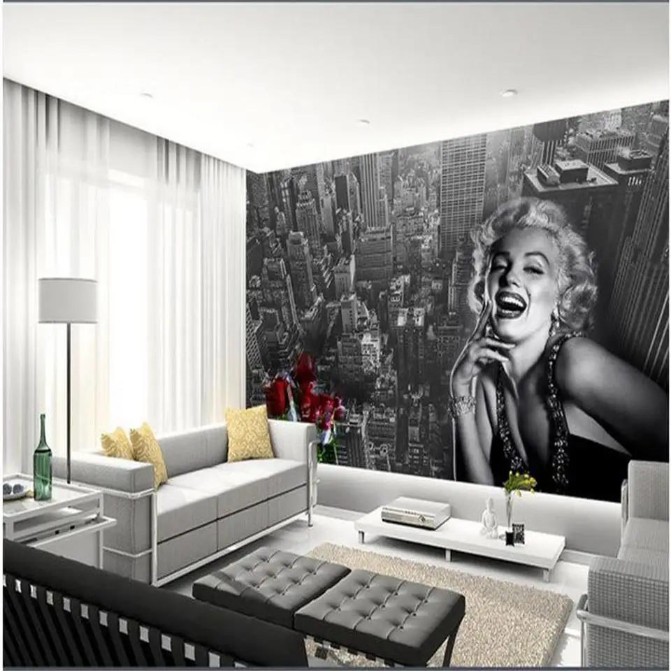 

custom size 3d photo wallpaper mural living room bed room city rose flower Monroe picture sofa TV backdrop wallpaper for wall 3d