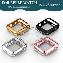 TPU bumper for Apple Watch case 44mm 40mm iWatch 42mm 38mm Screen Protector Cover for Apple watch series 6 5 4 3 SE Accessories
