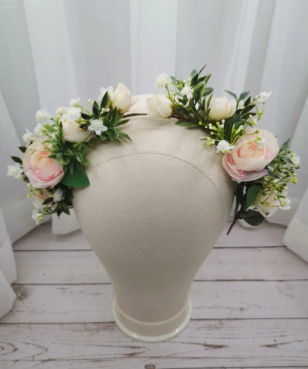 Женский свадебный головной убор с цветочной короной вечерние аксессуары для