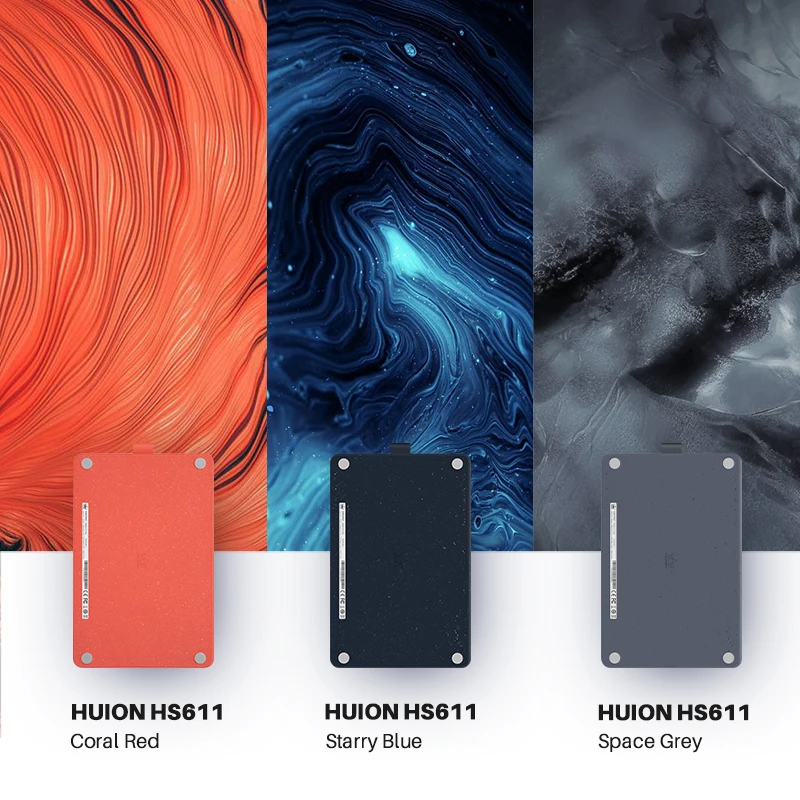 

HS611 Graphic Tablet Digital Drawing Tablet 266PPS with Express and Multimedia Keys Three Colors For PC Android