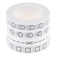 1 pcs diy hand tear adhesive paper tape book diary creative black love heart washi tape high sticky masking tape office supply