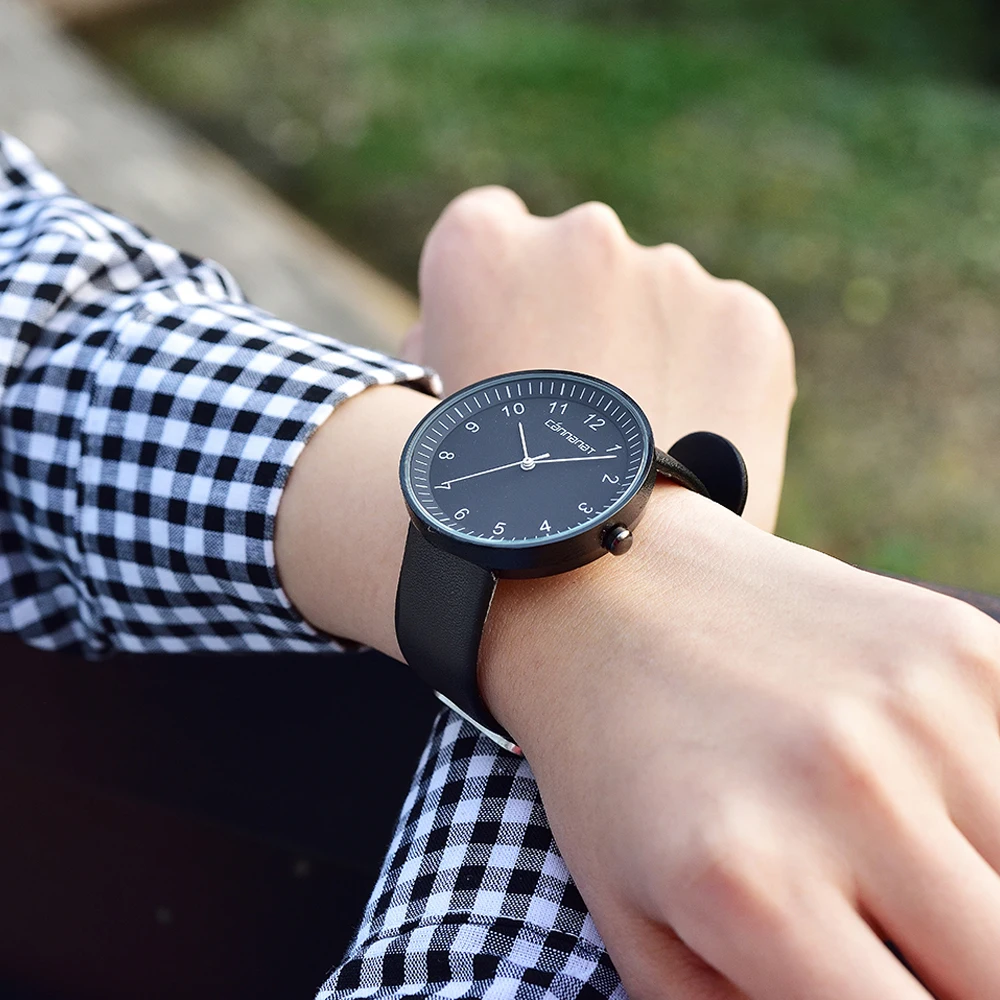 Часы наручные женские кварцевые с кожаным ремешком классические модные простые