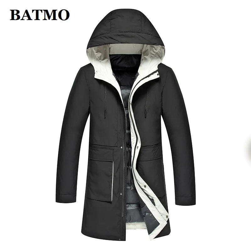 Мужские куртки с капюшоном BATMO 90% на белом утином пуху мужские зимние пуховики