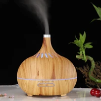 400ml remote control ultrasonic hollow wood grain air humidifier aromatherapy essential oil diffuser with 7 color night lights