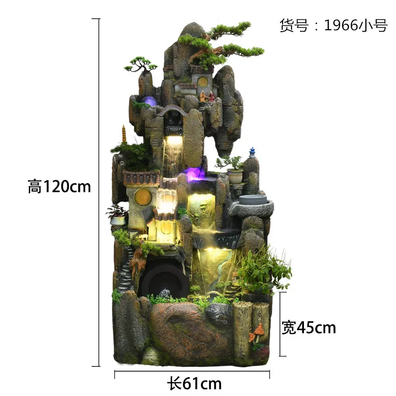 

Artificial Mountain and Fountain Home Decoration Feng Shui Wheel Lucky Fish Pond Office Living Room Club Gift Floor Ornaments
