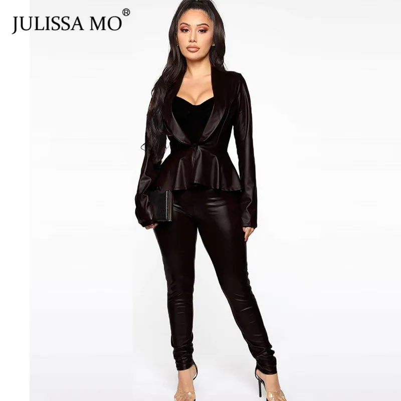 Женский Повседневный Спортивный костюм JULISSA MO из искусственной кожи комплект