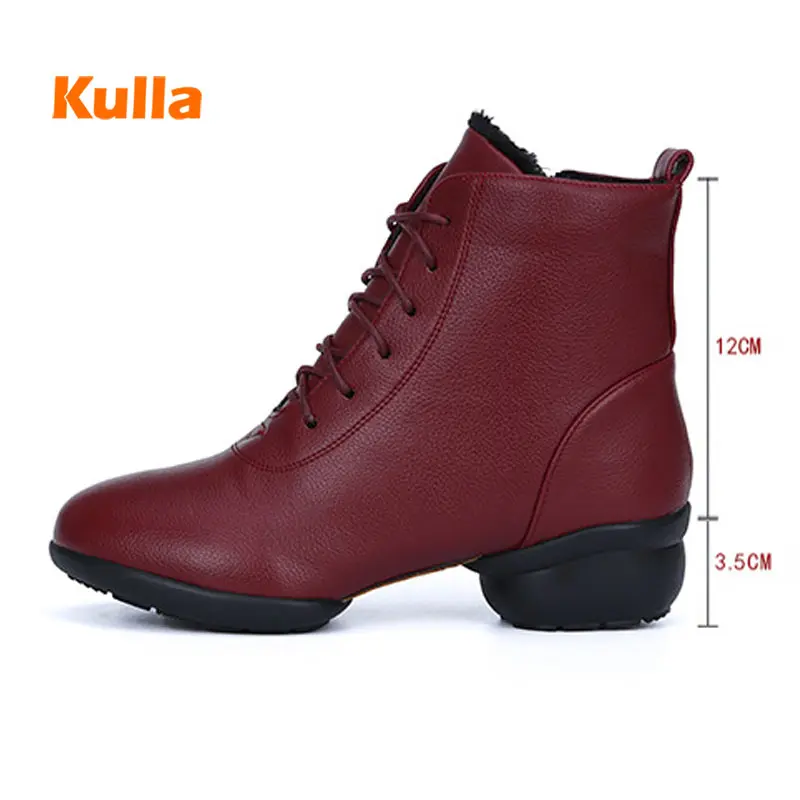 Women Dance Boots Woman's Jazz Modern Dancing Shoes Autumn Winter White Black Soft Bottom Square Sports Female Shoes Size 34-42