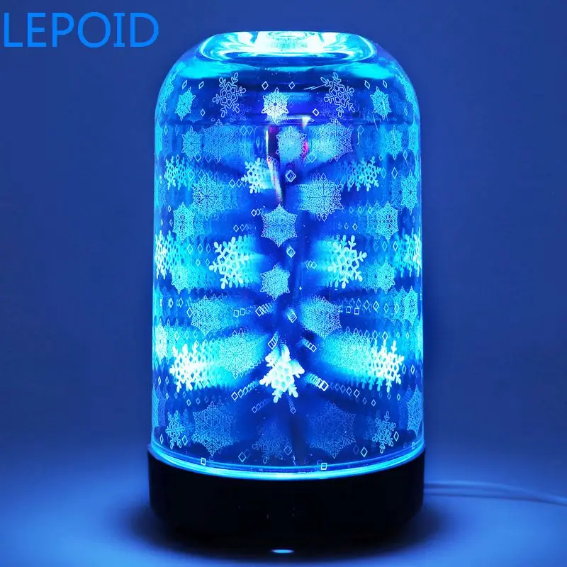 LEPOID тумана 3D Стекло увлажнитель воздуха с светодиодный ночной Светильник арома