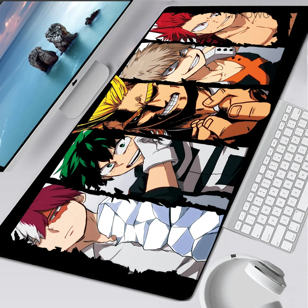 

90x40cm My Hero Academia Mousepad Anime Gamer Gaming Mouse Pad Large XXL Computer Accessories Big Keyboard Laptop Speed Desk Mat