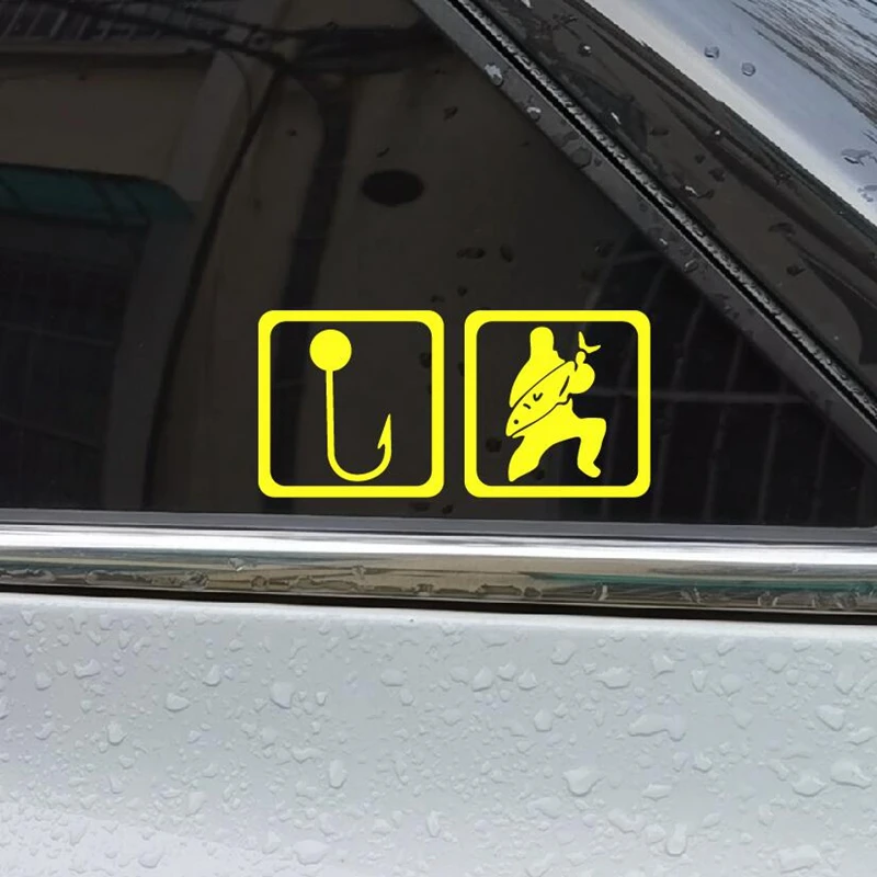 

Светоотражающие Водонепроницаемые автомобильные наклейки для рыбалки, наклейки для заднего лобового стекла, кузова автомобиля, мотоцикла, 13 см x 6 см