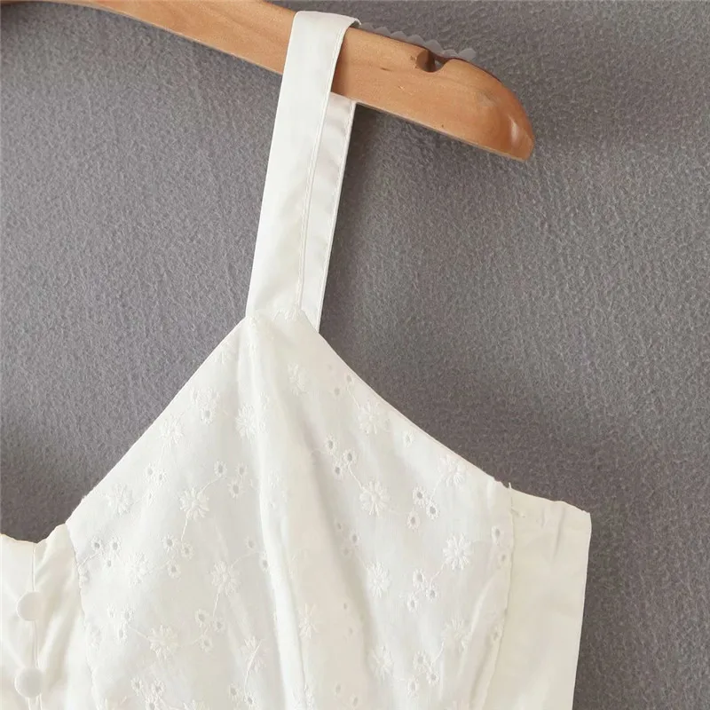 Летнее платье для женщин cheongsam на пуговицах Белое Облегающее Элегантное миди