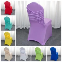 21 colours universal spandex wedding chair covers two cross spandex swag back cover chair luxury party decoration on sale
