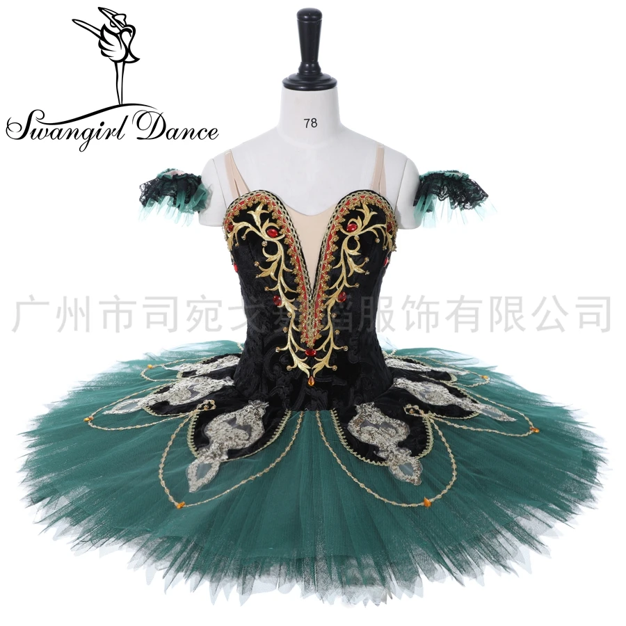 Новинка Женская балетная пачка черного и зеленого цвета Don Quixote сценические