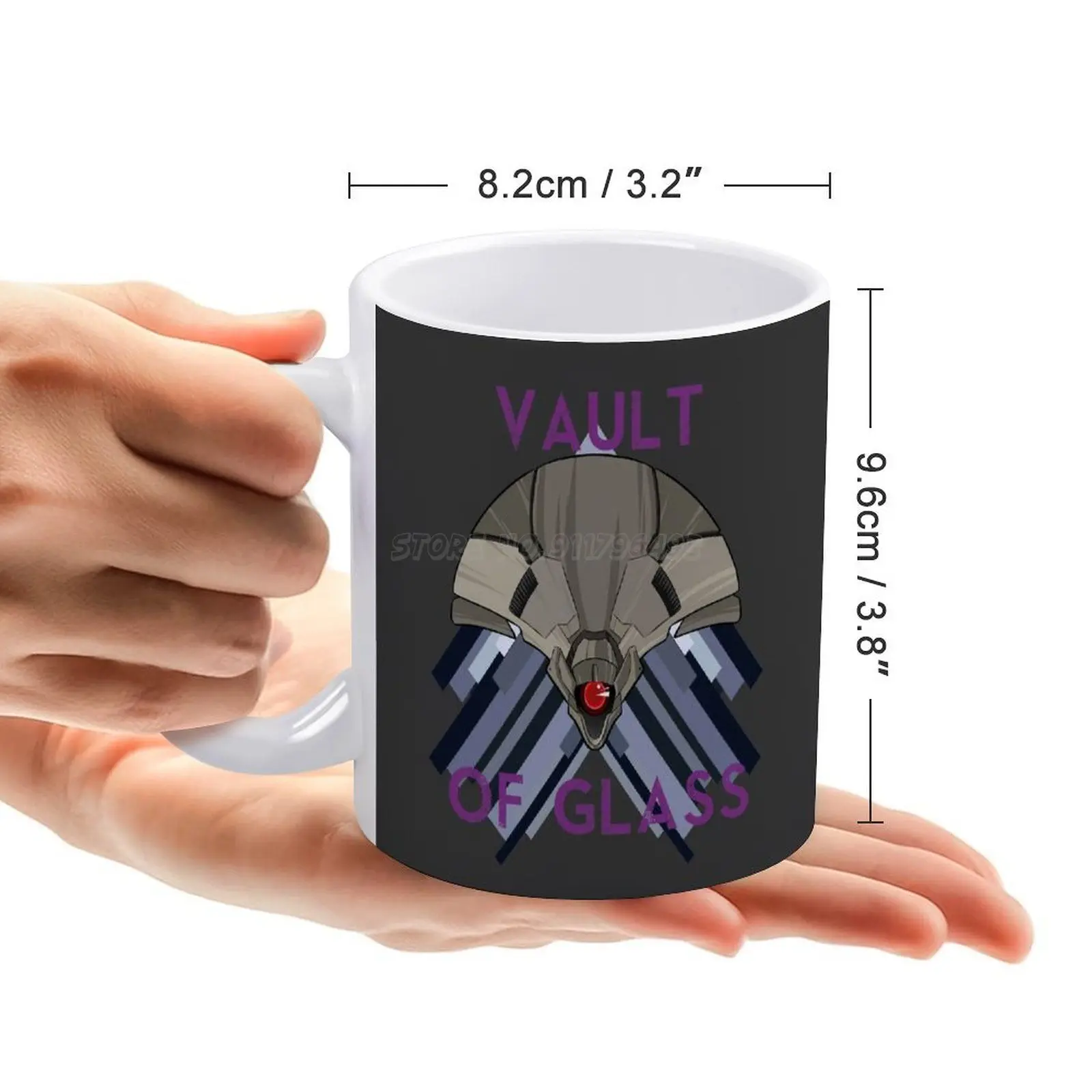 Белая стеклянная кружка винтажная новинка унисекс размера Destiny of Glass Nerdy Vector Goblin Vex