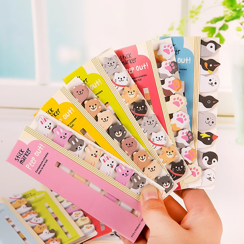 

Kawaii Memo Pad Bookmarks Creative Cute Cat Panda Sticky Notes index Posted It Planner Stationery School Supplies Paper Stickers