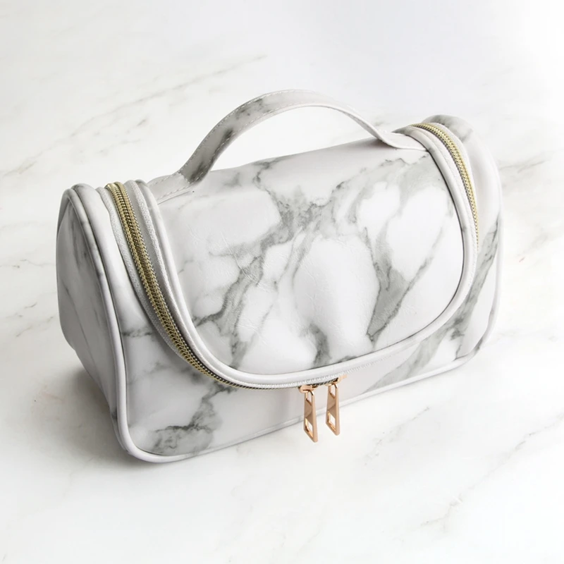 Женская сумка-Органайзер Мраморная косметичка водонепроницаемая для