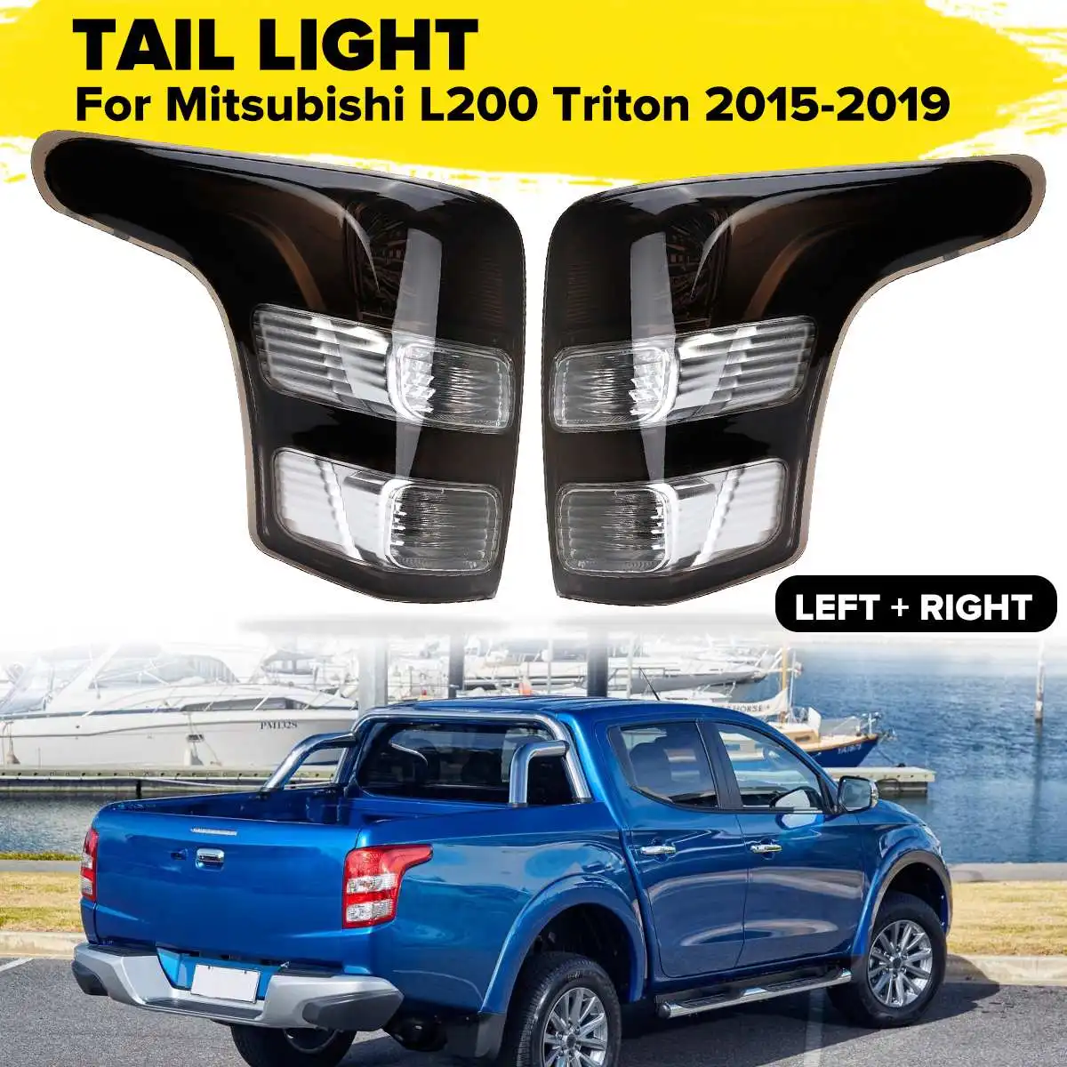 Левый/правый черный Задний фонарь с правой стороны для Mitsubishi для Triton L200+ для Fiat для Strada - Цвет: Pair