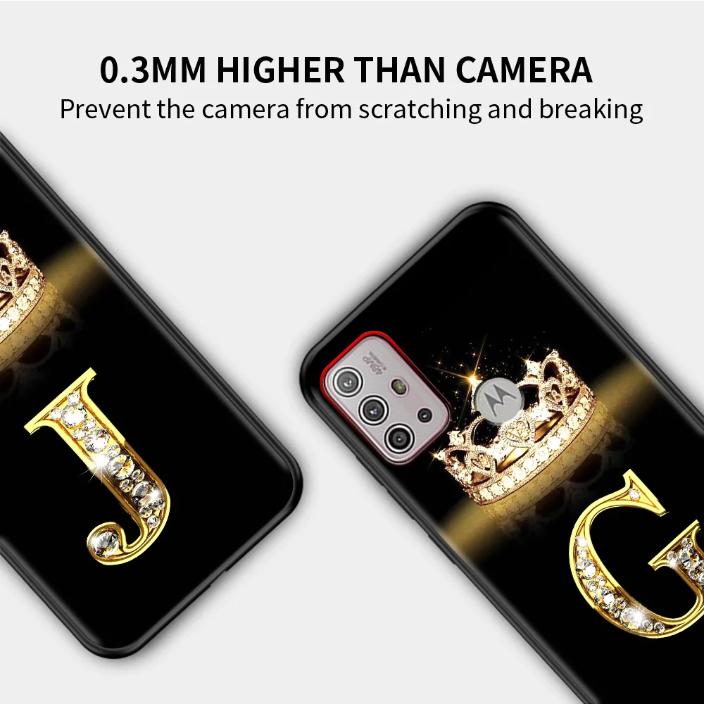 diamond crown letter for motorola one fusion case for moto g10 g9 g8 plus play power one g20 g30 g40 g50 g60 edge 20 phone shell free global shipping