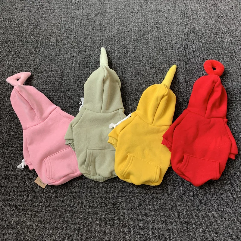 Забавная для кошек собак свитер Розовый французский Бульдог Толстовка флис