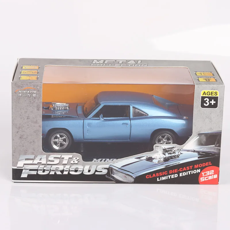 

1/32 Diecasts & Alloy Vehicles Fast and The Furious Dodge Cars Model Sound Light Pull Back Collection Toys for Boy Children Gift