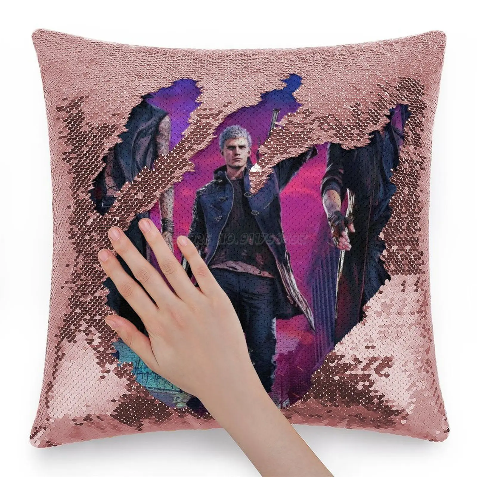 5 Постер-Неро Данте V Пайетки Наволочка на Подушку для Дивана 40X40см Русалочка Неро Игровые Игры.