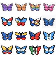 hot sell 1pcs butterfly icon silicon shoes charms cartoon animal croc accessories buckles women girls gifts wristband decor diy