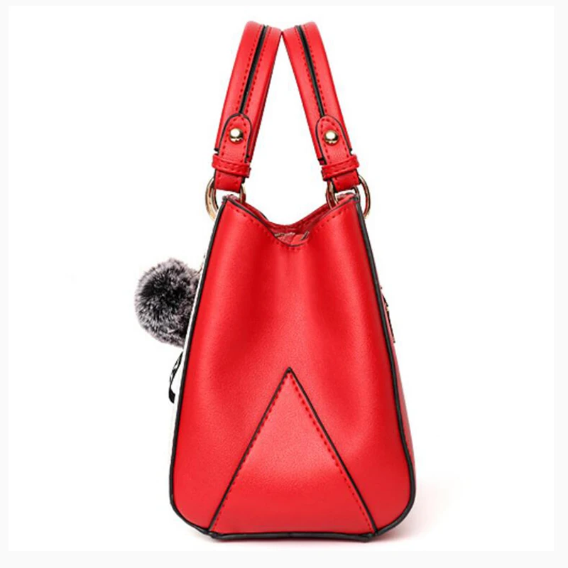 

Women Hairball Ornaments Totes Patchwork Handbag Party Purse Ladies Messenger Crossbody Shoulder Bags Women Handbags
