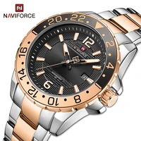 naviforce mens watches 2021 luxury brand rose gold casual wristwatch men stainless steel 3atm waterproof quartz clock with date