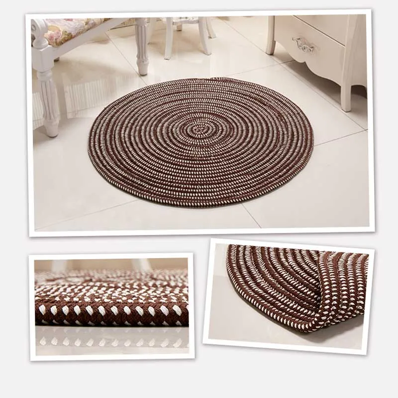 

Knit Woven Saloon Table Round Carpets Computer Chair Yoga Rug Children Study Room Footcloth Prayer Mats