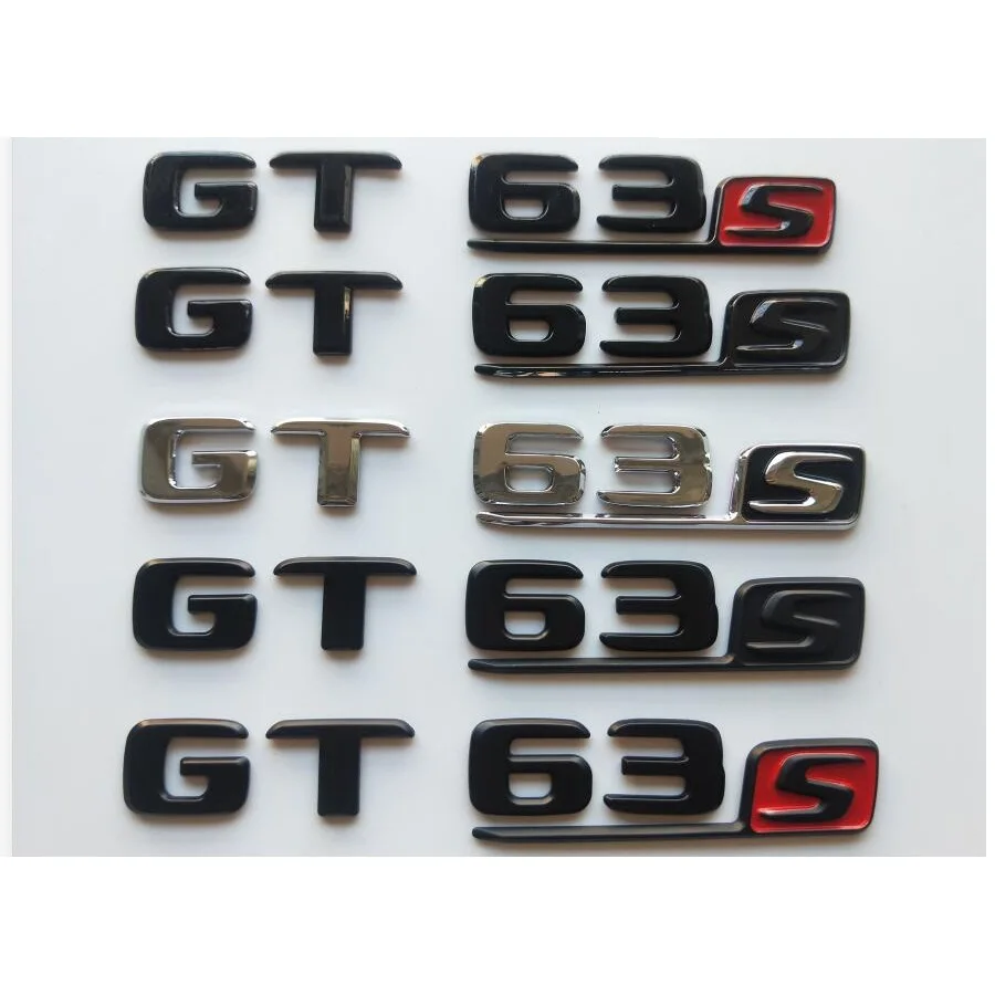 

Chrome Black Letters Trunk Badges Emblems Emblem Badge Stikcer for Mercedes Benz X290 Coupe AMG GT 63 S GT63S