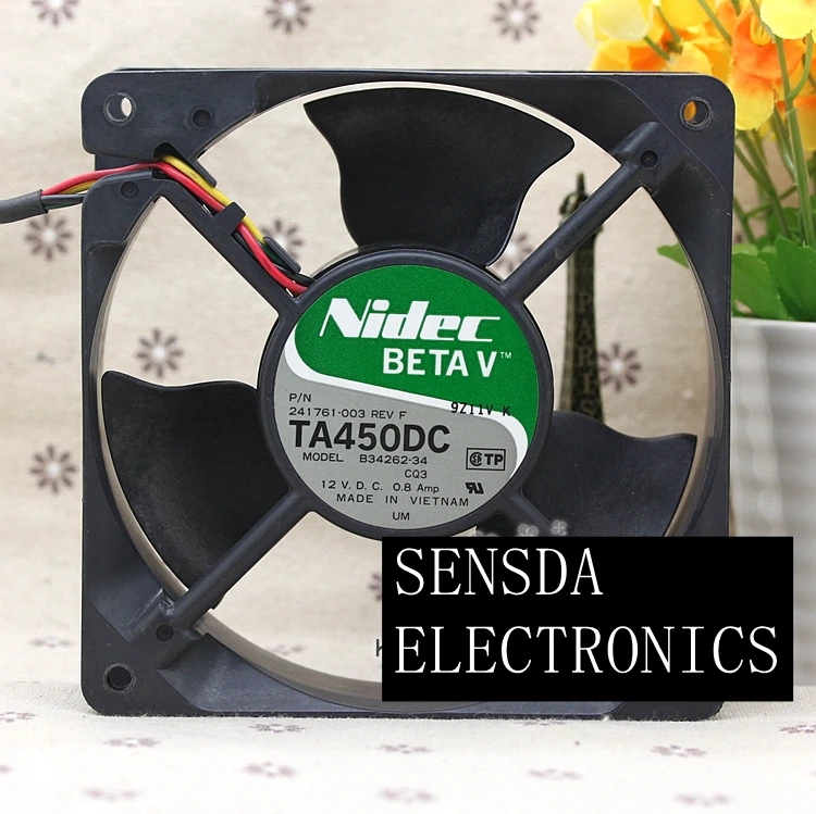 Для Nidec New TA450DC B34262 34 12V 0.8A 12038 12cm Большой Вентилятор охлаждения потока воздуха для