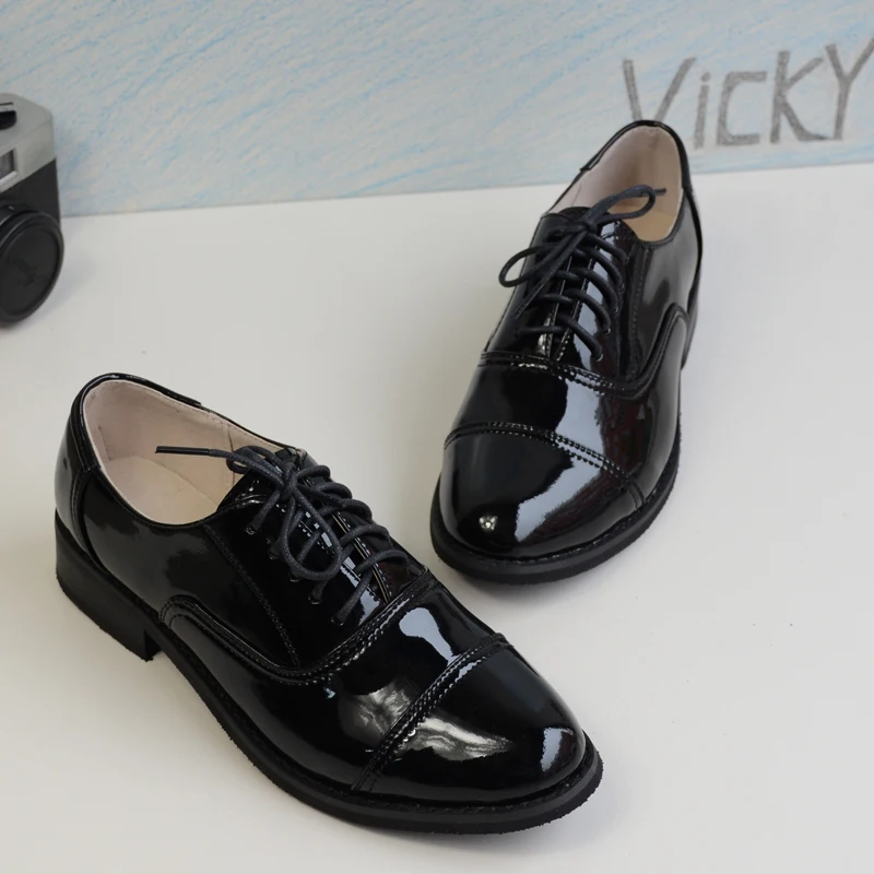 Высококачественная женская обувь из натуральной кожи Черные женские