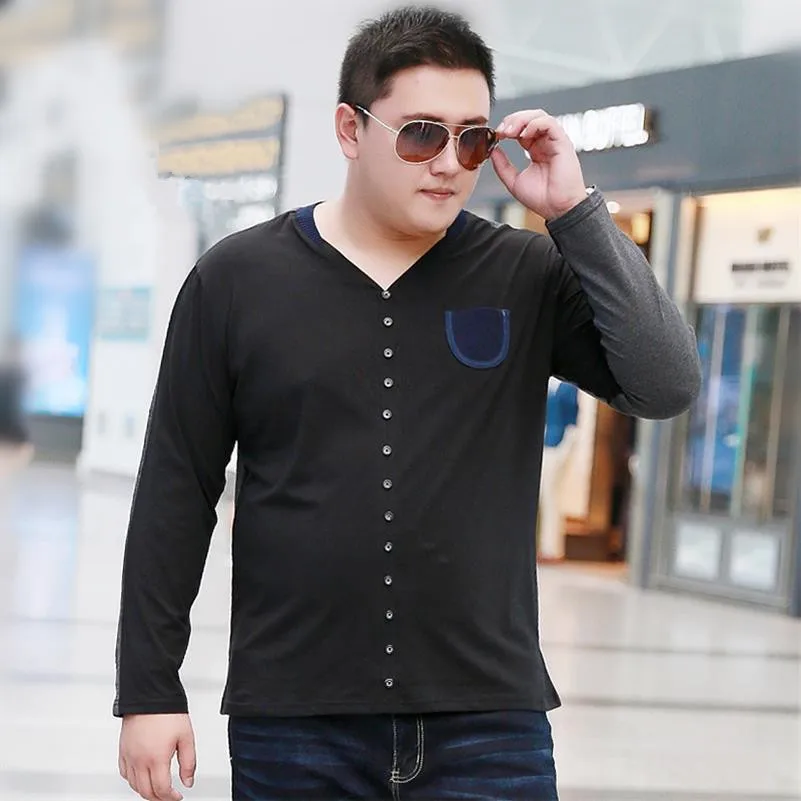 

plus size 8XL7XL Brand Designer Men Cotton Vintage Henry T Shirts Casual Long Sleeve High quality Men old color Cardigan T shirt