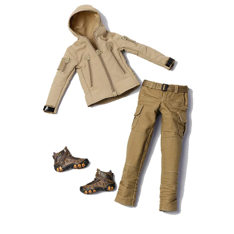 

1/6 female figure clothes modern military hard shell jacket tactical pants outdoor shoe model suit for 12 inch action figure